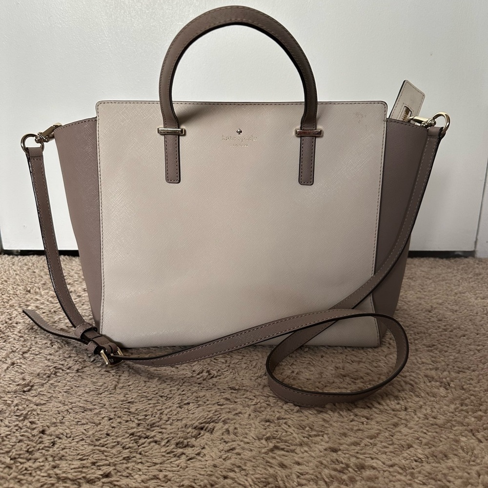 Kate Spade Tan and Cream Structured Tote